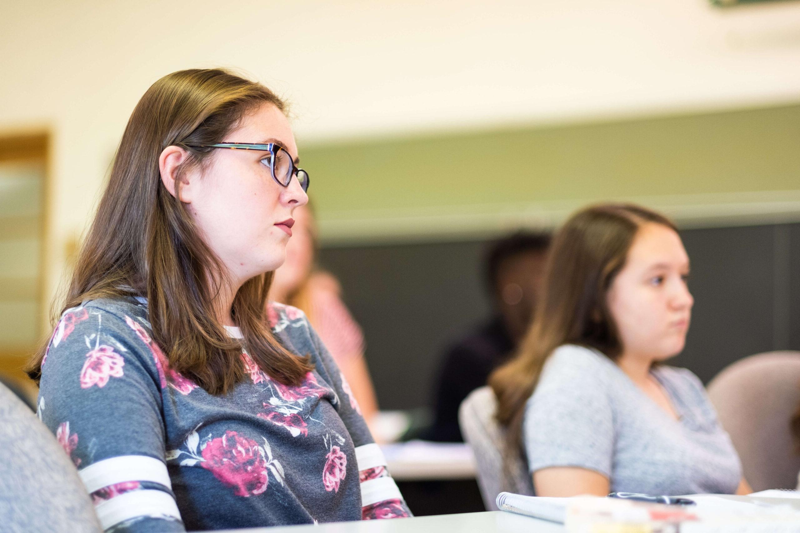 college student in class